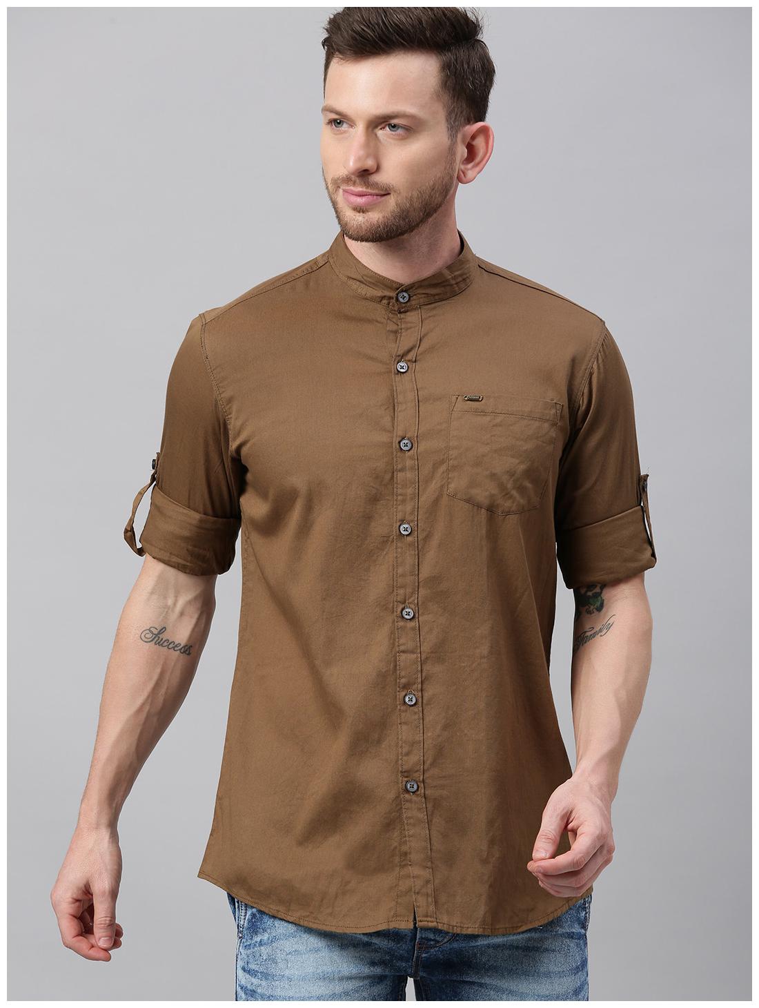 

Urbano Fashion Men Green Solid Slim Fit Casual Shirt