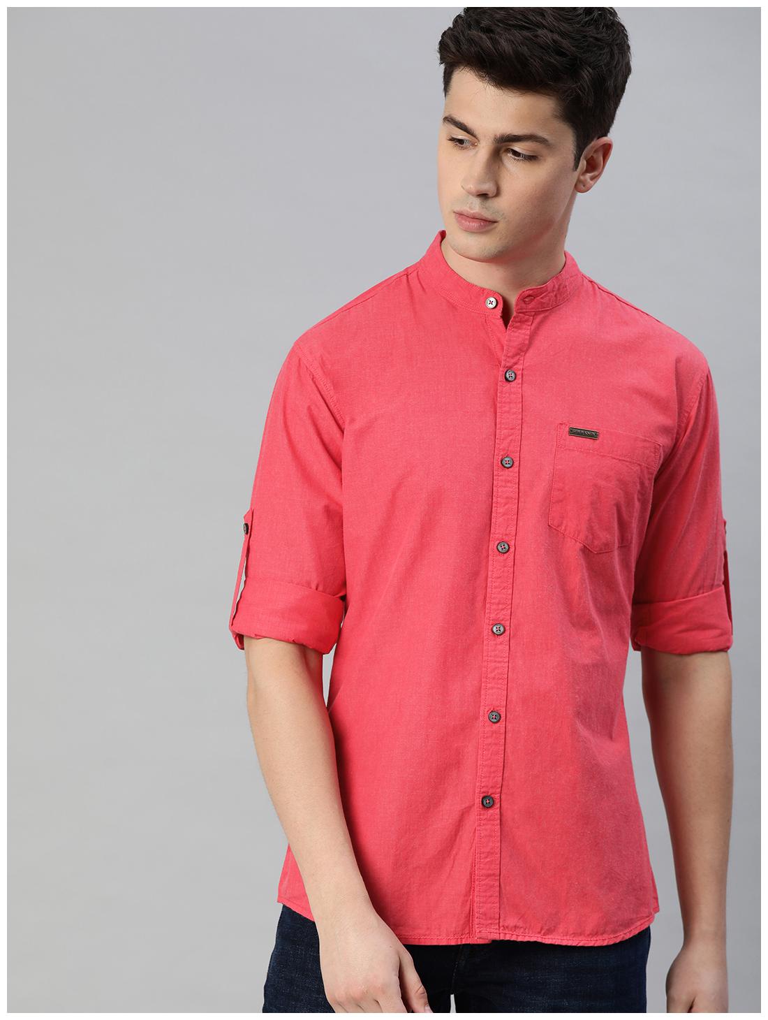 

Urbano Fashion Men Red Solid Slim Fit Casual Shirt