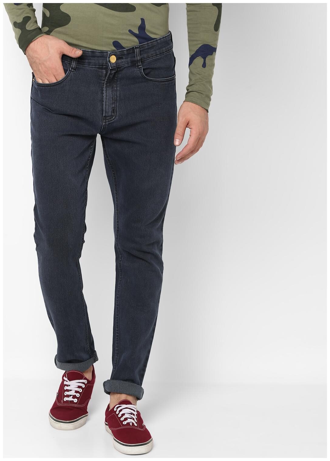 

Urbano Fashion Men Grey Slim Fit Jeans