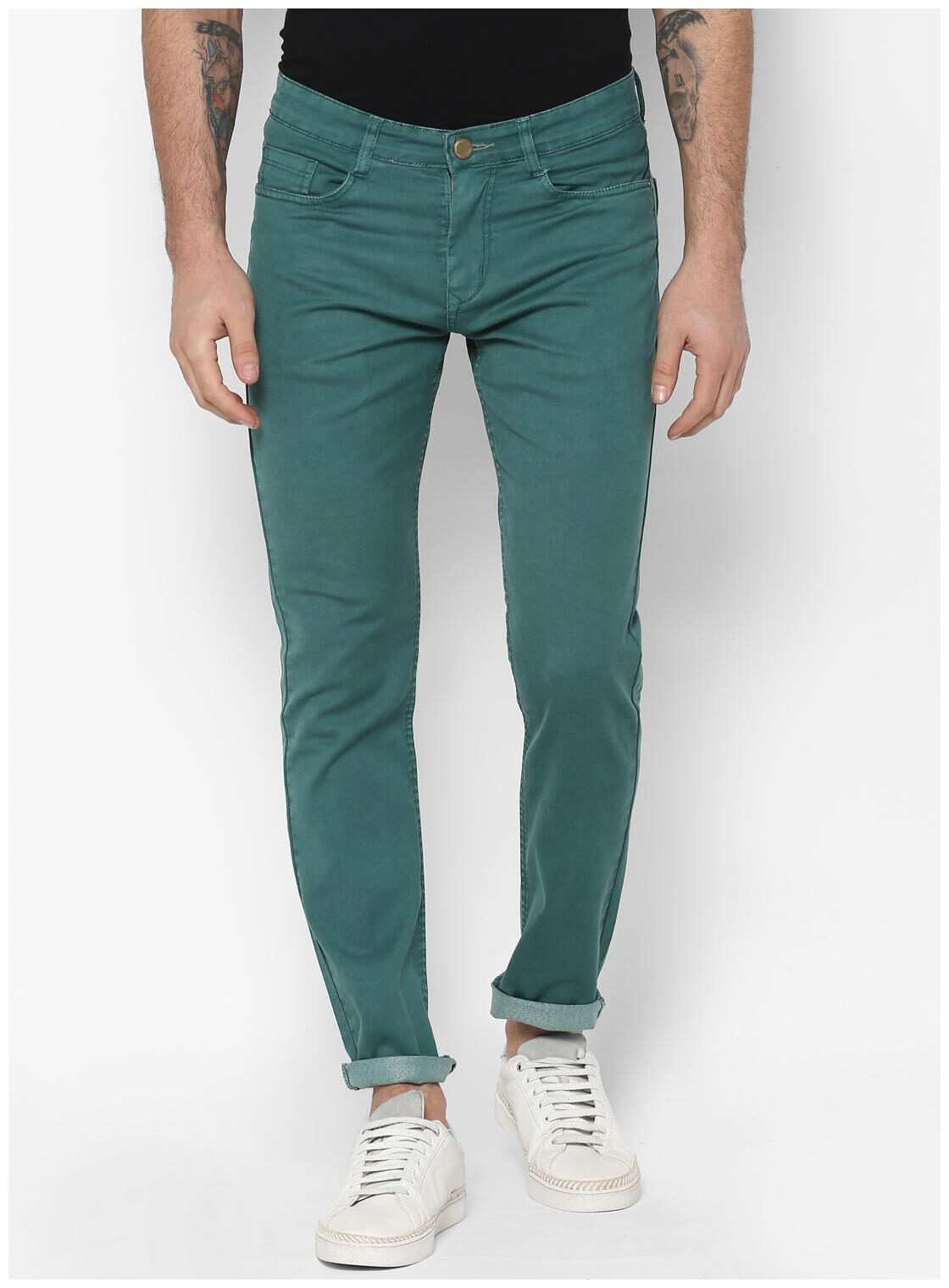 

Urbano Fashion Men Green Slim Fit Jeans