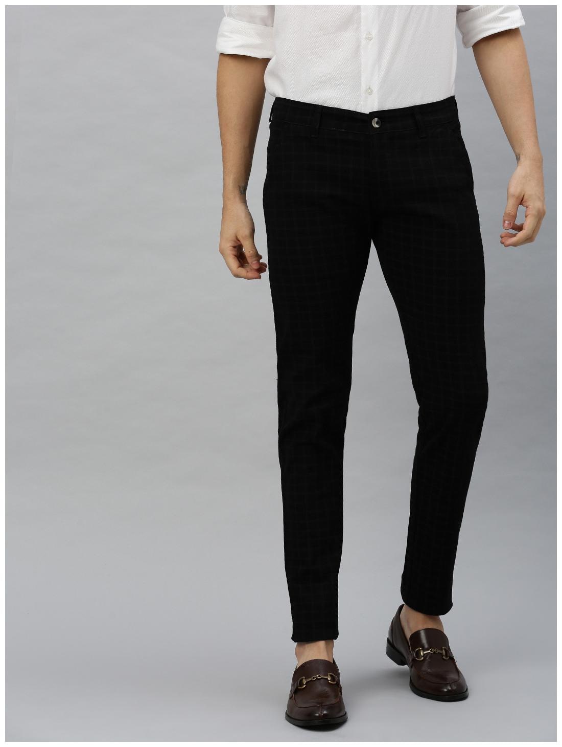 

Urbano Fashion Men Black Checked Slim fit Chinos