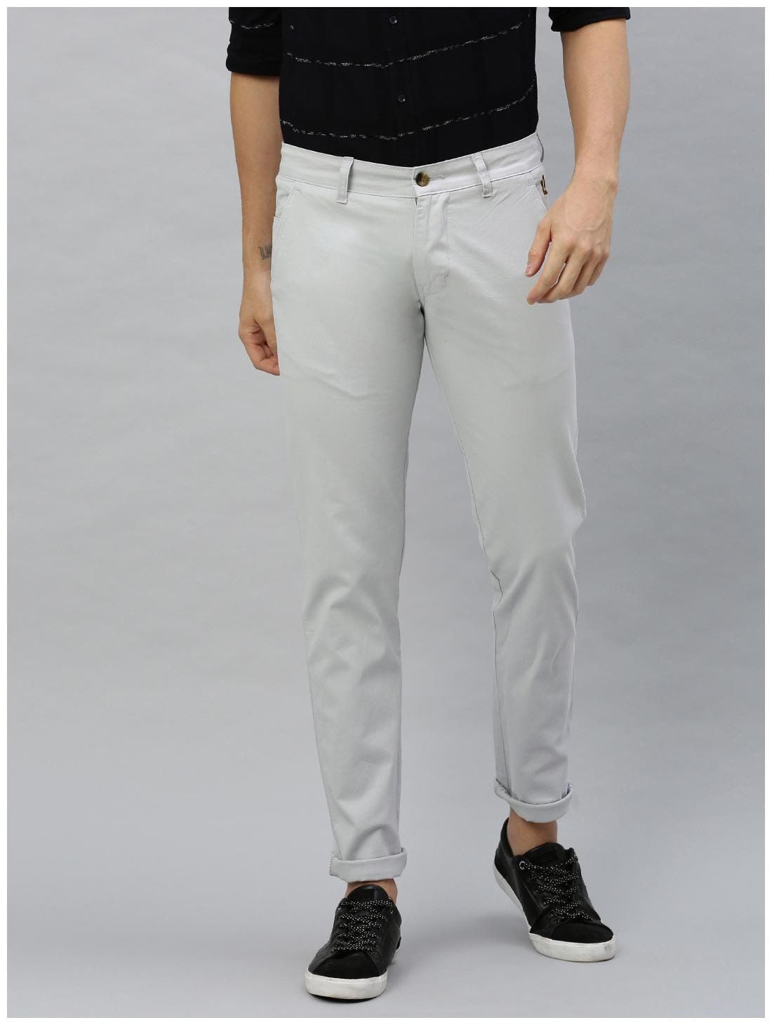 

Urbano Fashion Men Grey Solid Slim fit Chinos