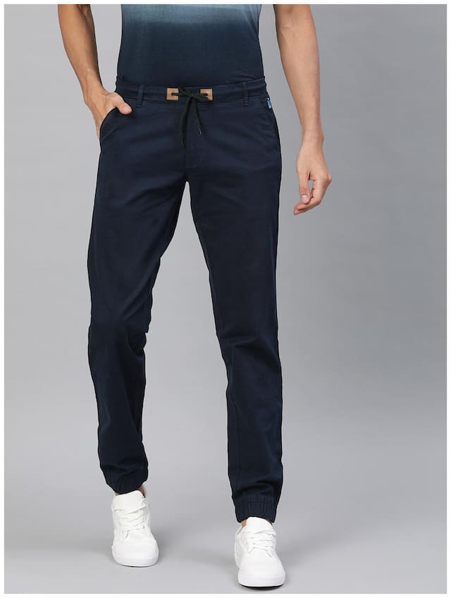 Urbano Fashion Men Black Solid Slim fit Joggers