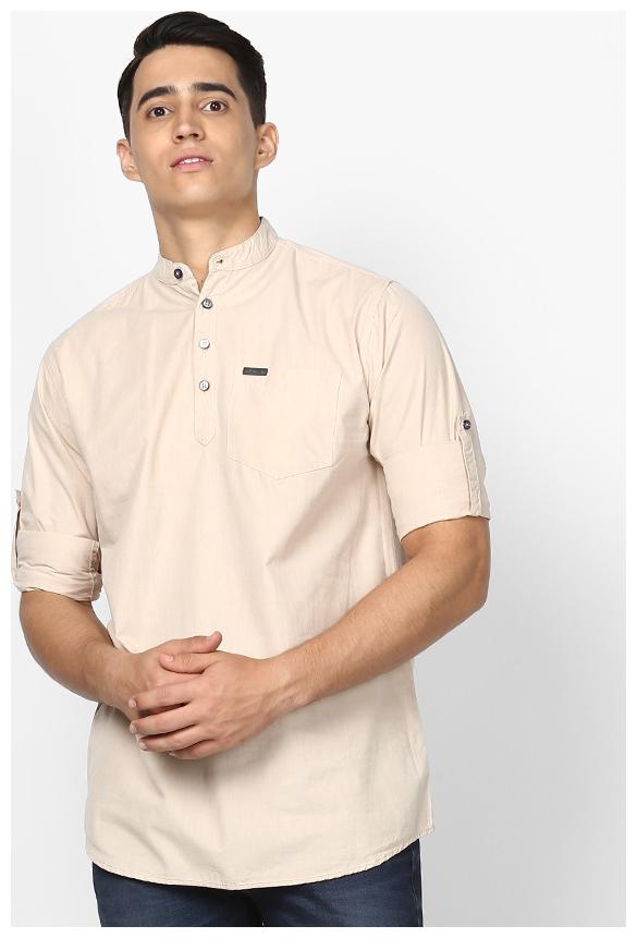 

Urbano Fashion Men Beige Solid Slim Fit Casual Shirt