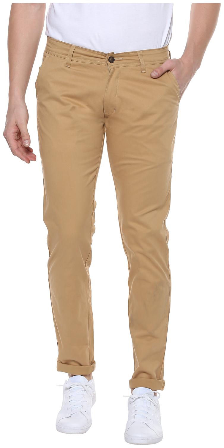 

Urbano Fashion Men Beige Solid Slim fit Wrinkle free Chinos