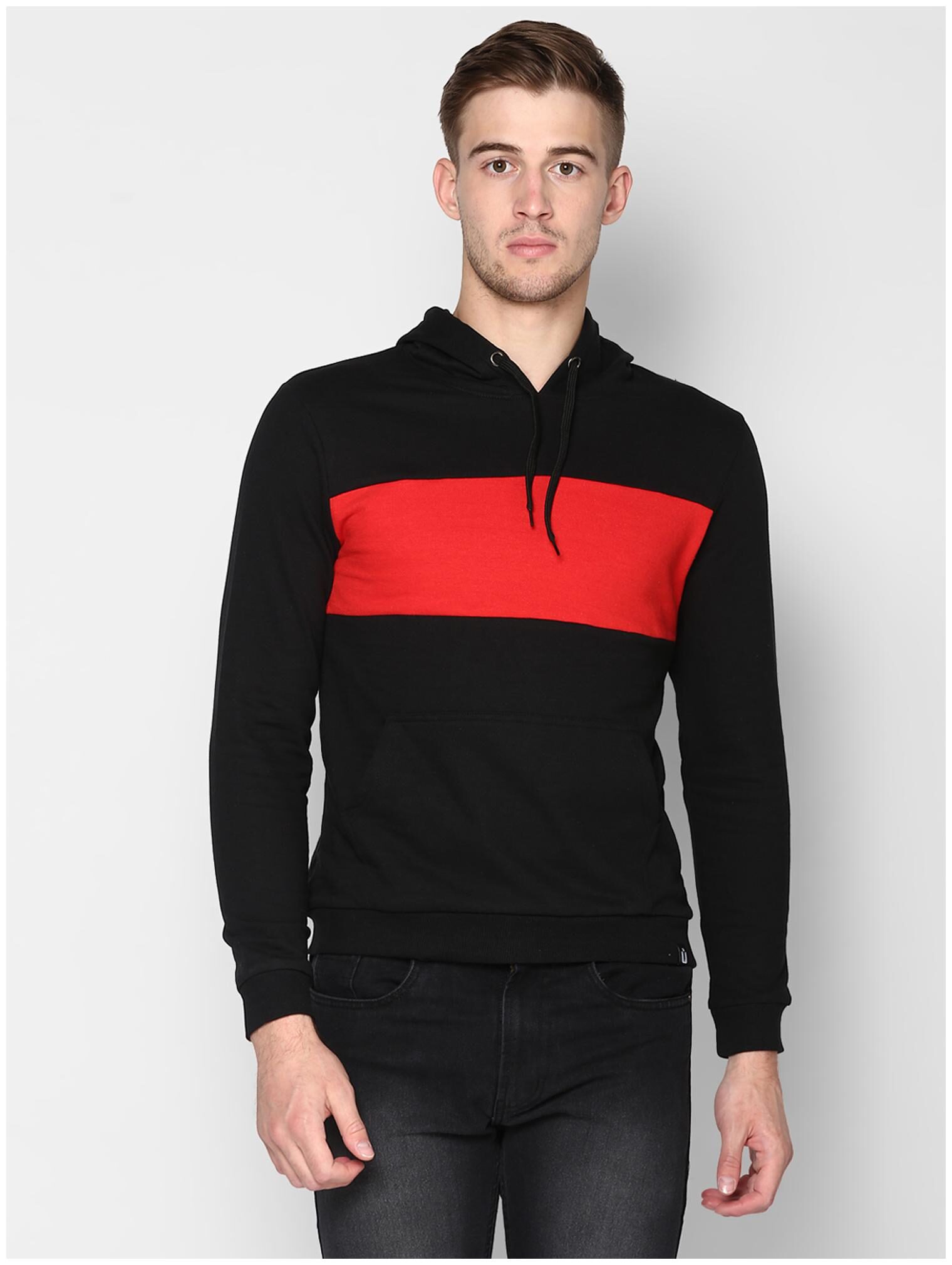 

Urbano Fashion Men Black Hooded Sweatshirt