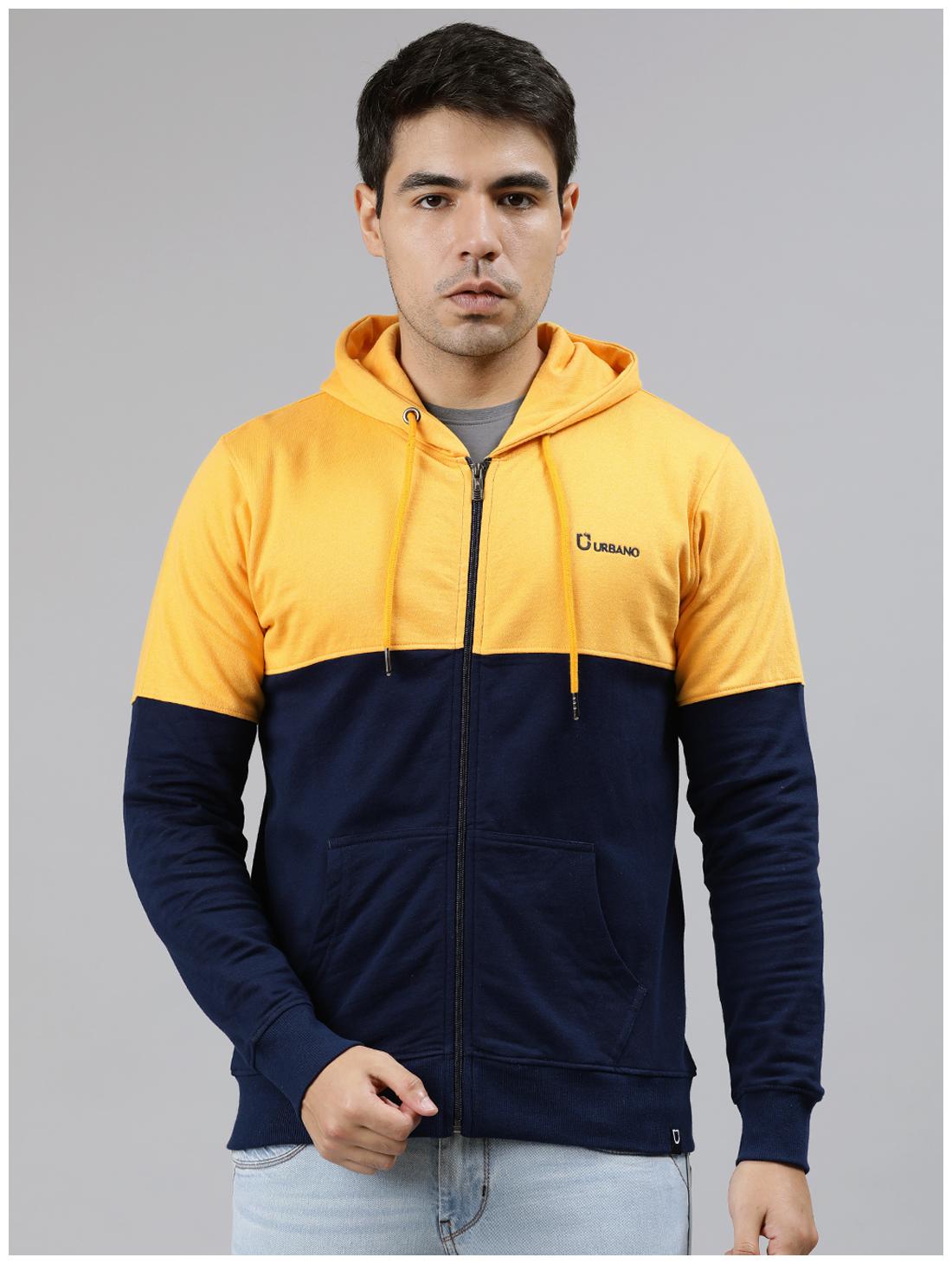 

Urbano Fashion Men Yellow Blue Colorblocked Sports jacket