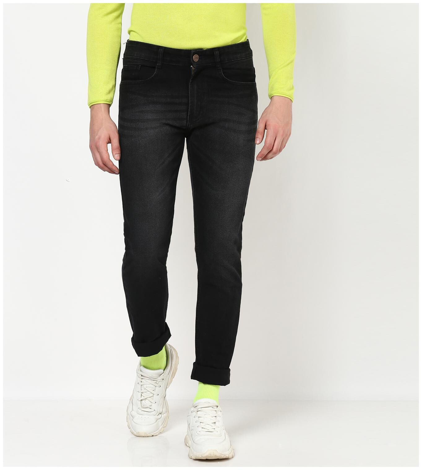 

Urbano Fashion Men Black Slim Fit Jeans