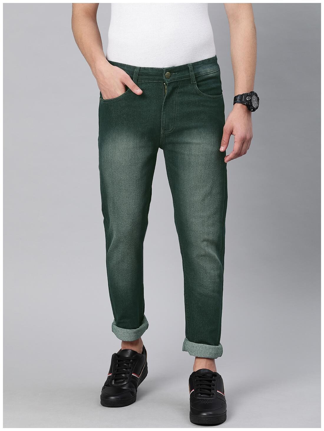 

Urbano Fashion Men Green Slim Fit Jeans