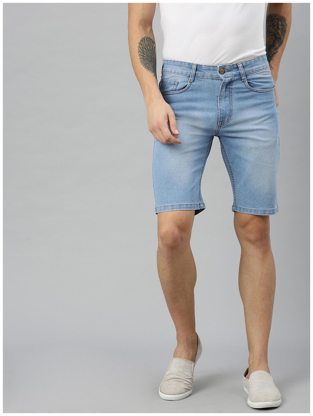 

Urbano Fashion Men Blue Slim Fit Denim Shorts