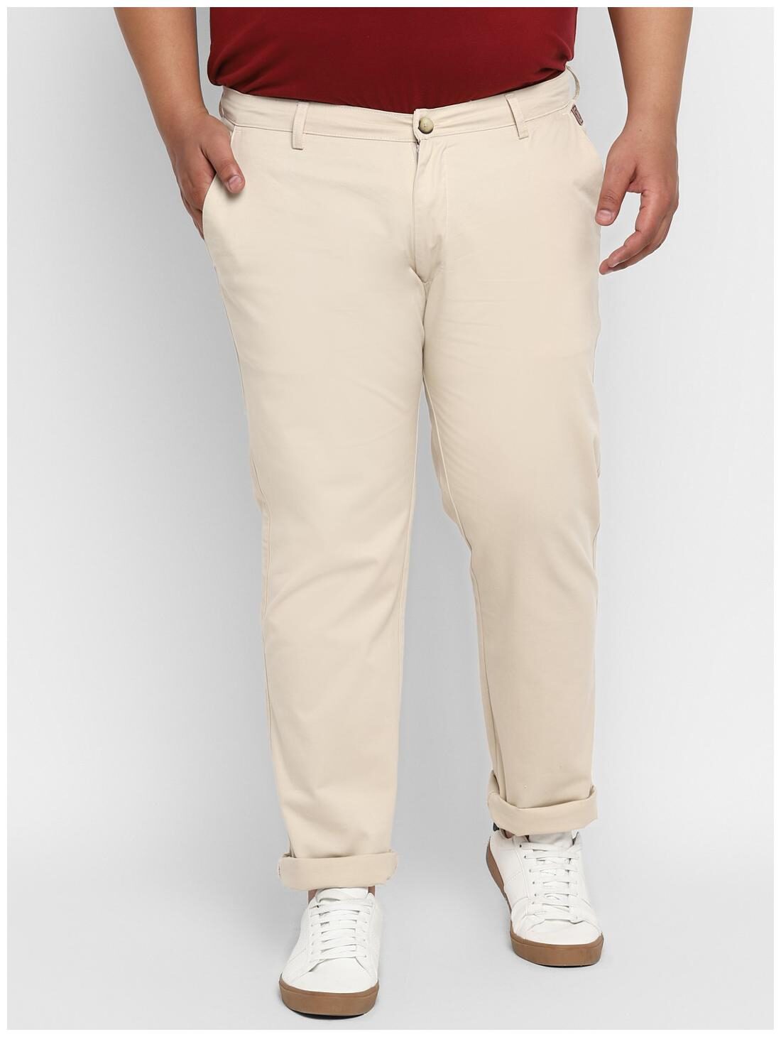 

Urbano Plus Men Cream Solid Regular fit Chinos