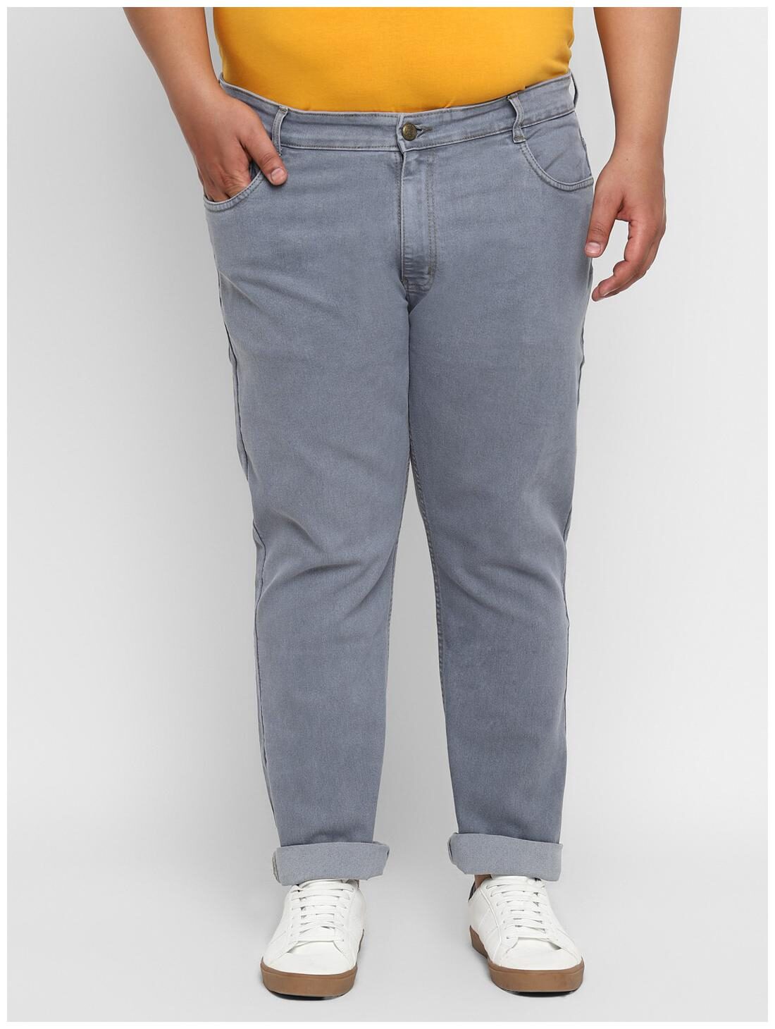 

Urbano Plus Men Grey Regular Fit Jeans
