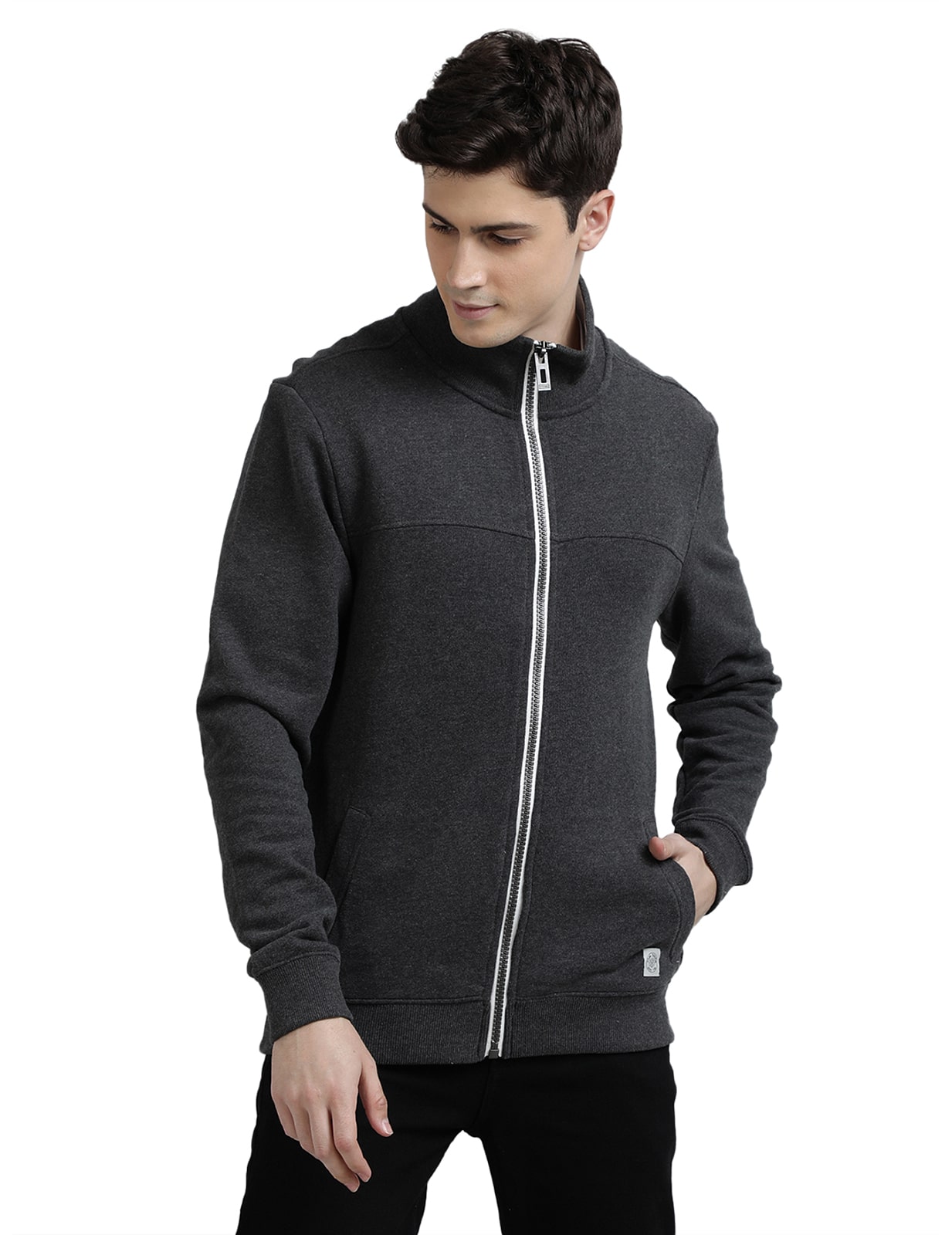 

Urgear Men Grey High neck Sweatshirt