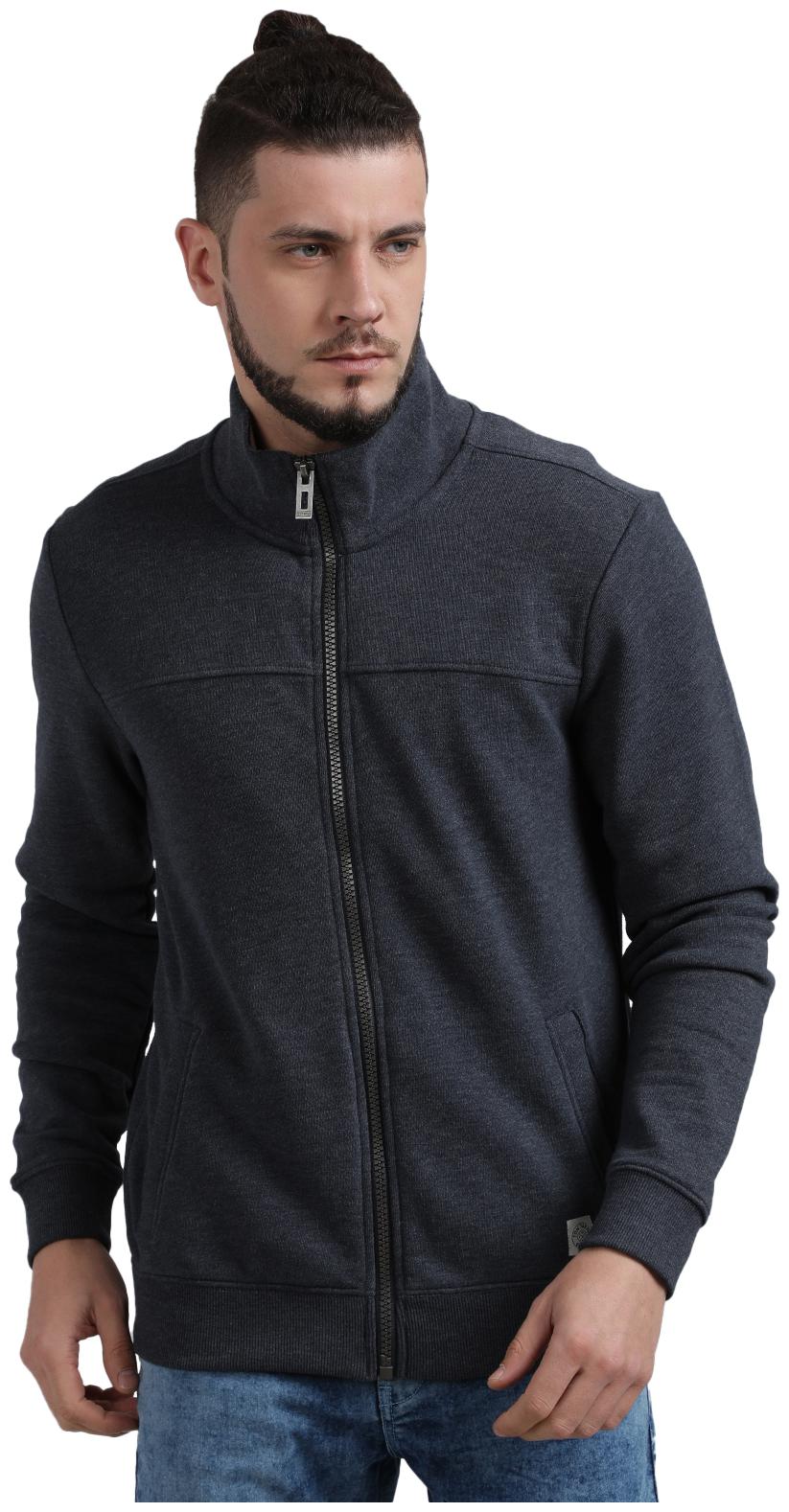 

Urgear Fleece Solid Navy Blue Color Sweatshirt For Men