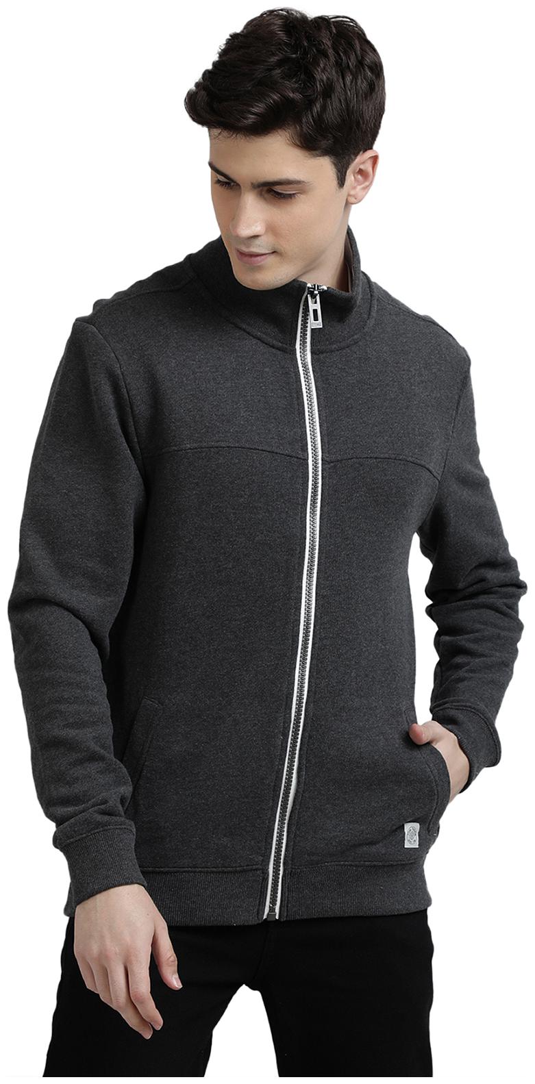 

Urgear Men Grey High neck Sweatshirt