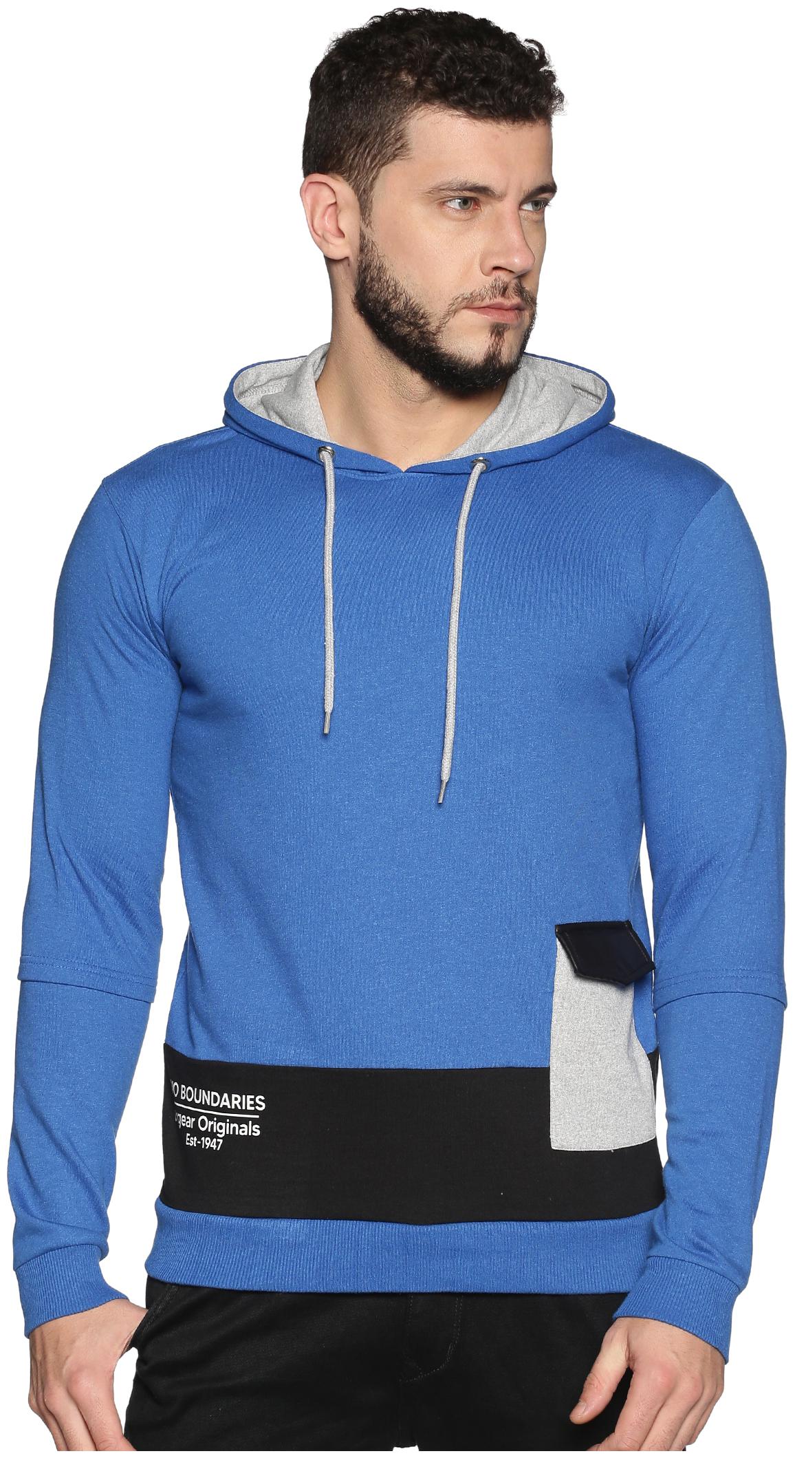 

Urgear Men Blue Hooded Hoodie