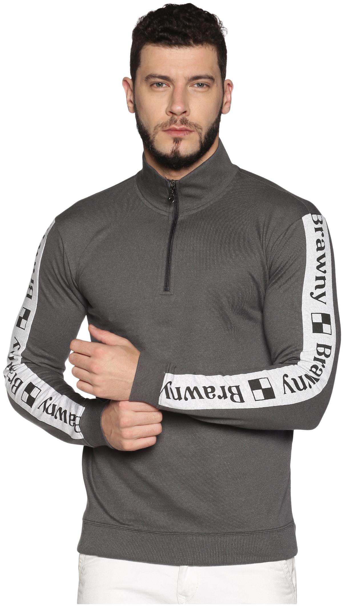 

Urgear Men Grey High neck Sweatshirt