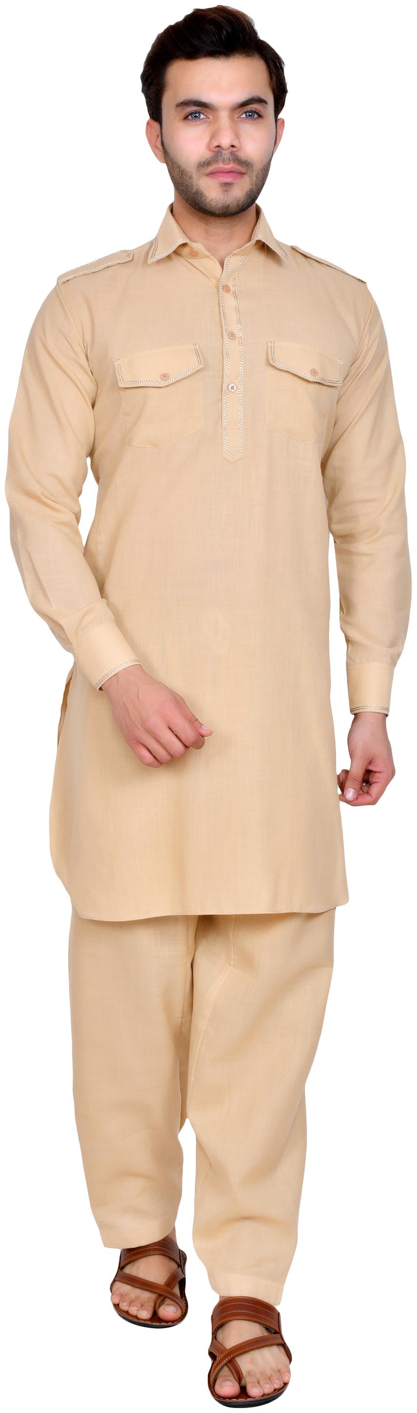 

US LITE Designer Pathani Suit For Men-Beige