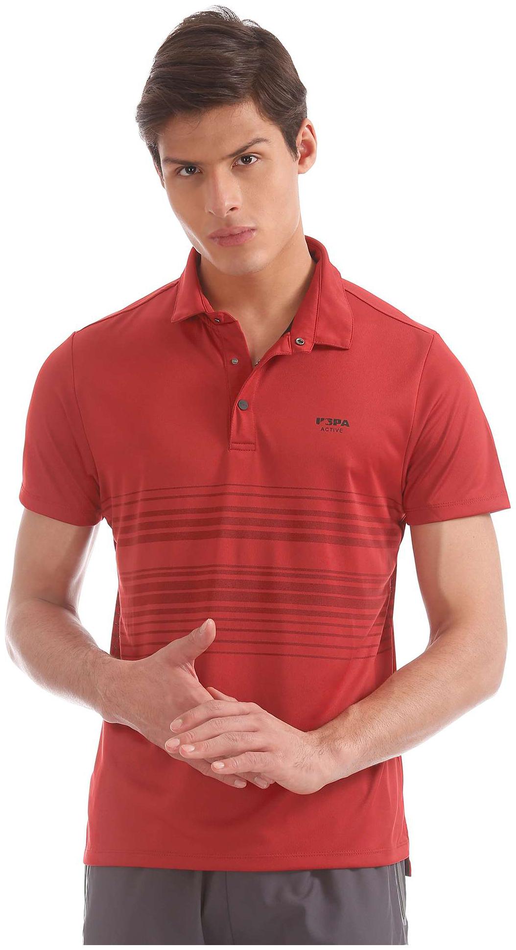 

U S Polo Assn Men Red Regular fit Polyester Polo collar T-Shirt - Pack Of 1