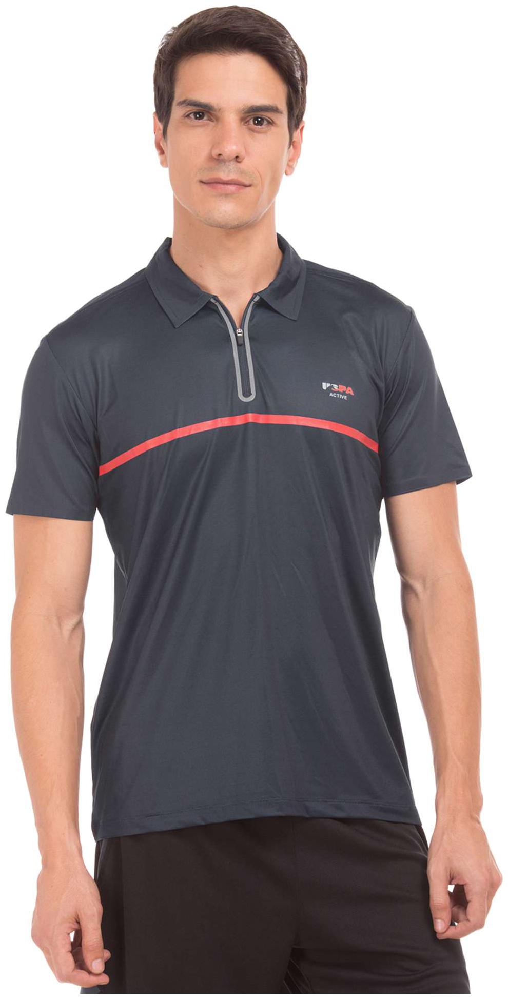 

U S Polo Assn Men Grey Regular fit Polyester Polo collar T-Shirt - Pack Of 1