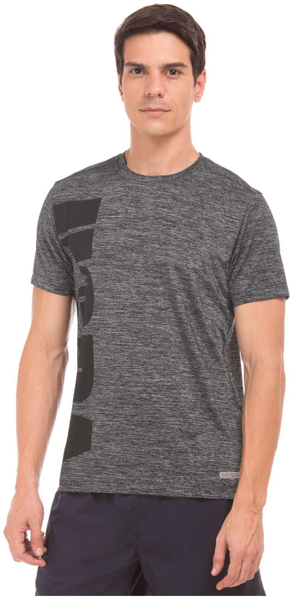 

U S Polo Assn Men Grey Regular fit Cotton Blend Round neck T-Shirt - Pack Of 1