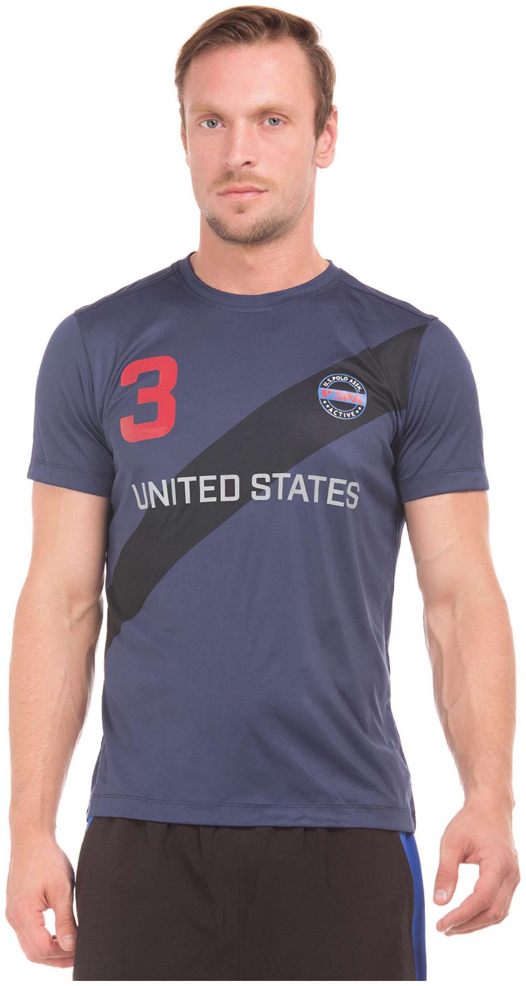 

U S Polo Assn Men Blue Regular fit Polyester Round neck T-Shirt - Pack Of 1