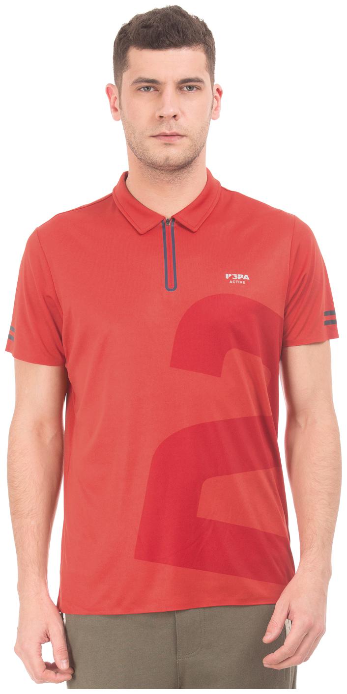

U S Polo Assn Men Red Regular fit Polyester Polo collar T-Shirt - Pack Of 1