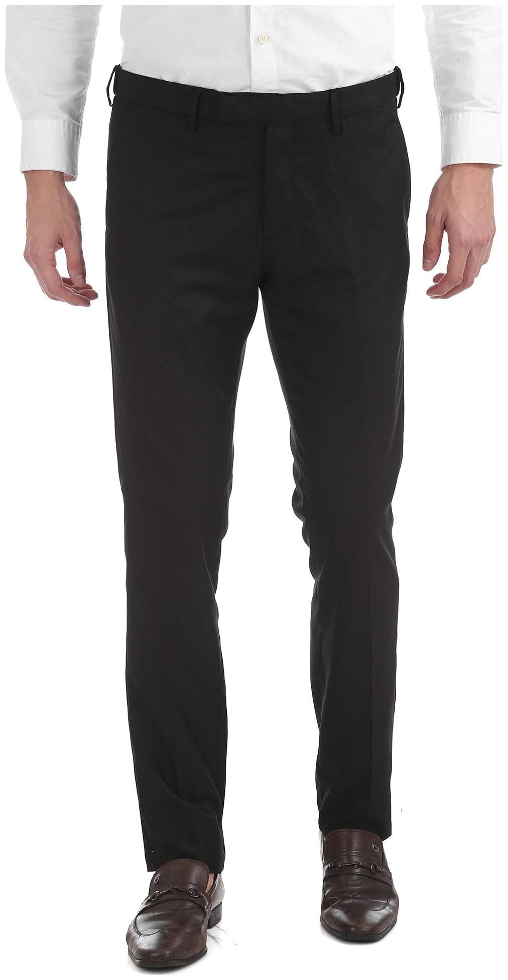 

U S Polo Assn Men Checked Slim Fit Formal Trouser - Black