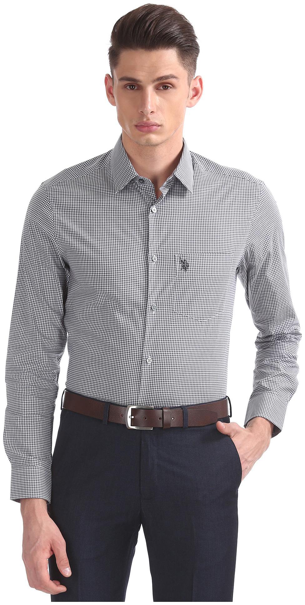 

U S Polo Assn Men Regular fit Formal Shirt - Black