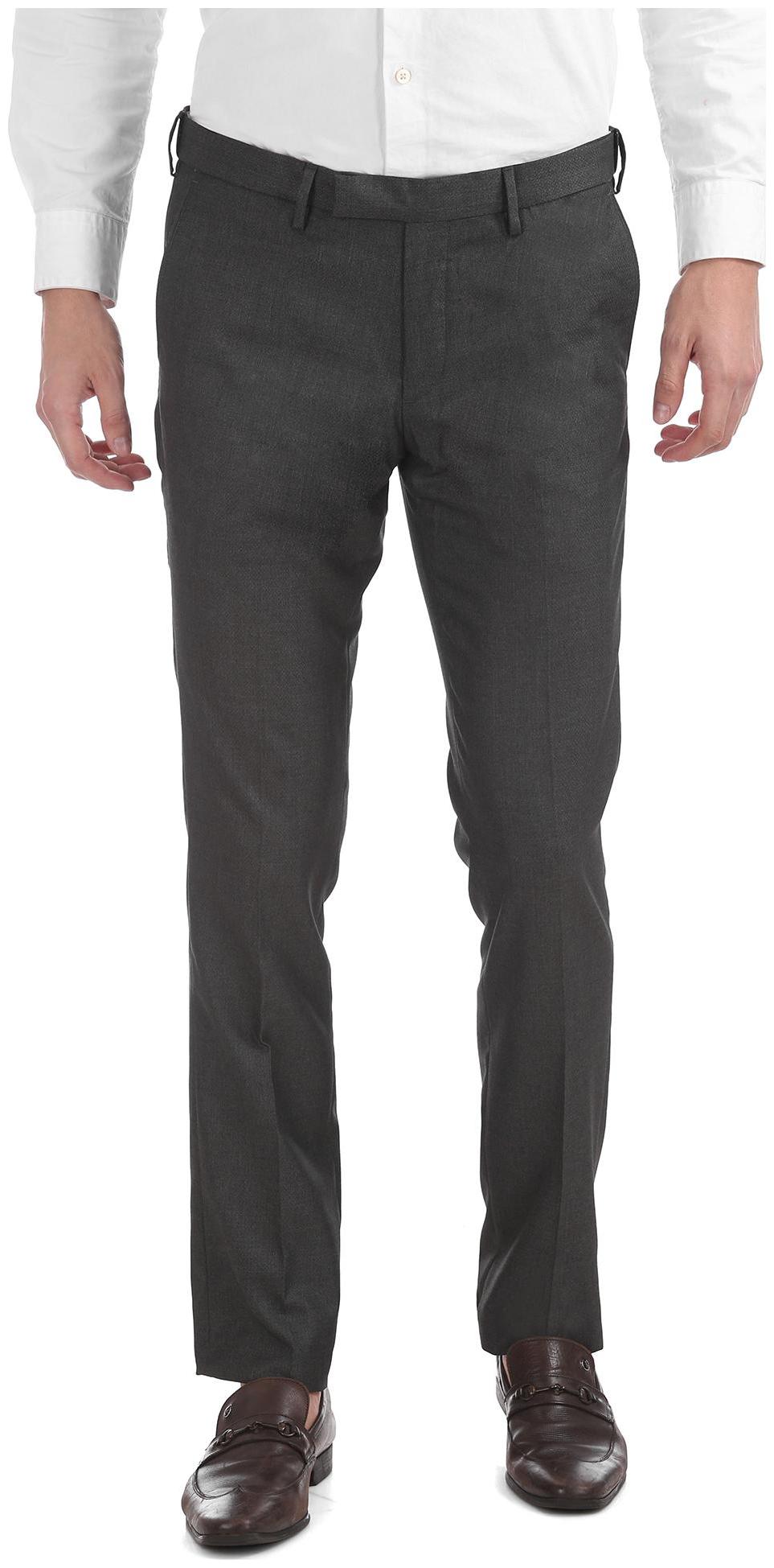 

U S Polo Assn Men Solid Slim Fit Formal Trouser - Grey