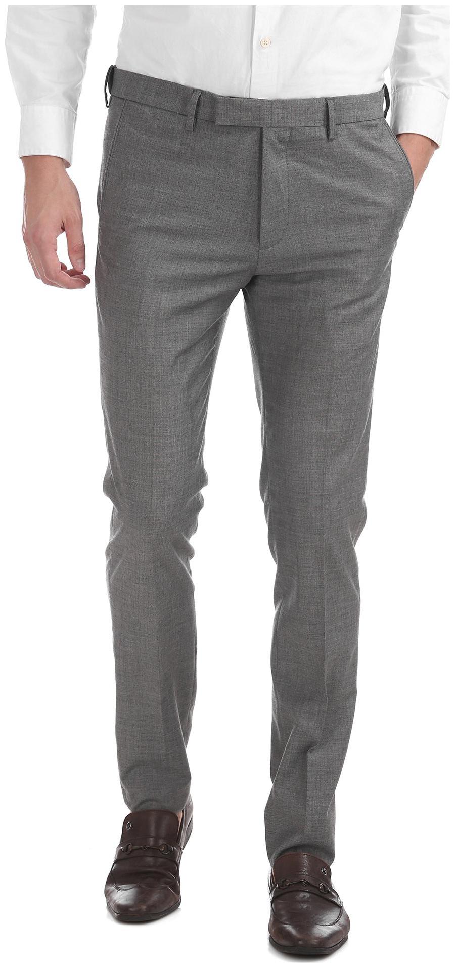 

U S Polo Assn Men Solid Skinny Fit Formal Trouser - Grey