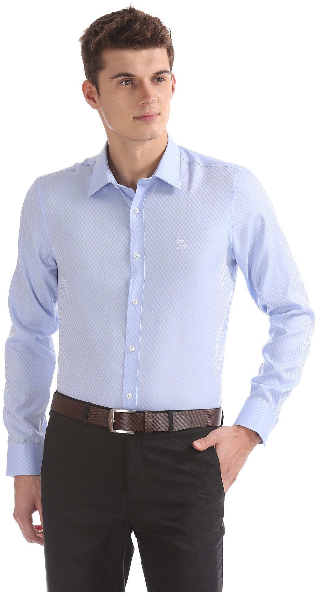 

U S Polo Assn Men Regular fit Formal Shirt - Blue