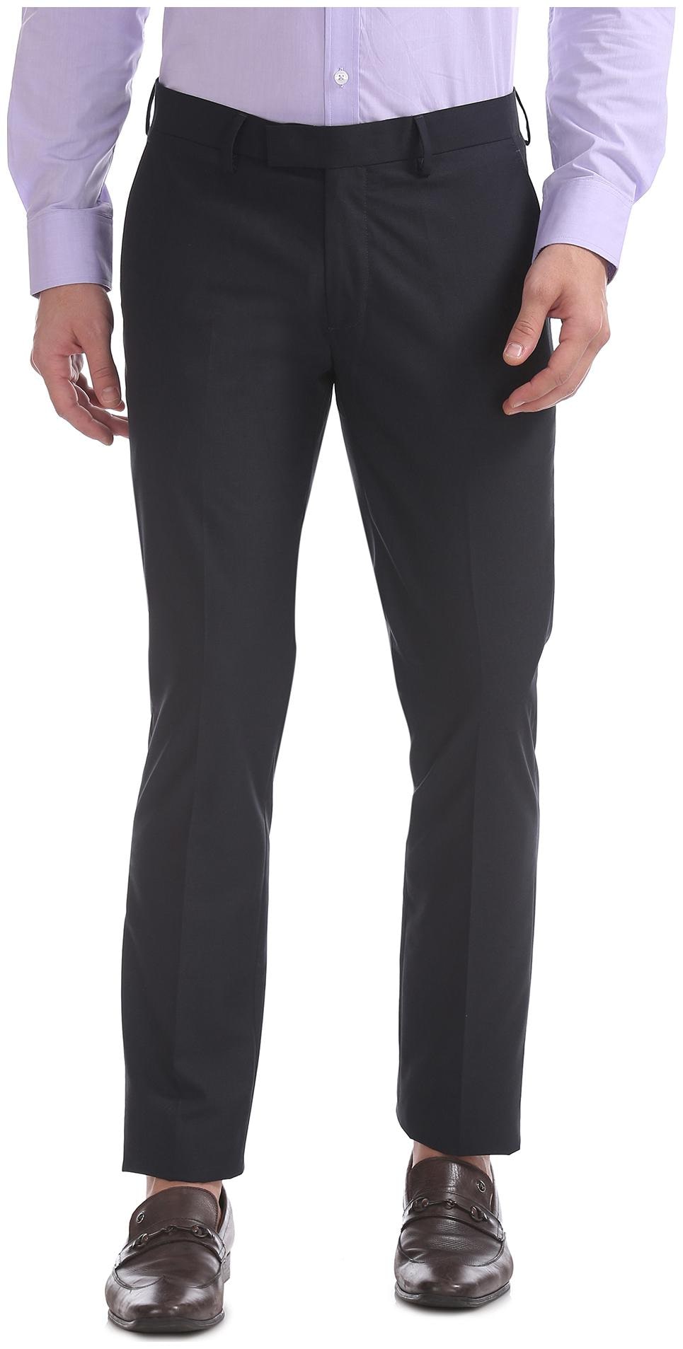 

U S Polo Assn Men Solid Slim Fit Formal Trouser - Blue