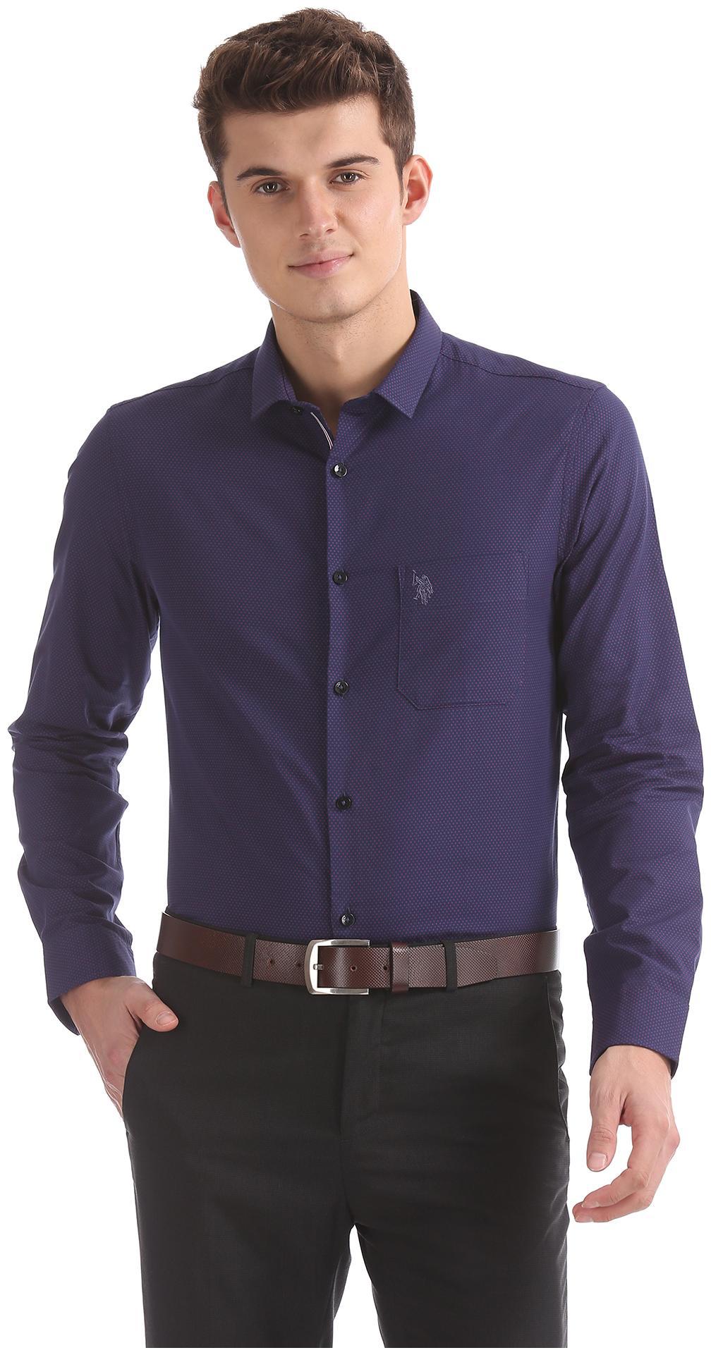 

U S Polo Assn Men Slim fit Formal Shirt - Blue