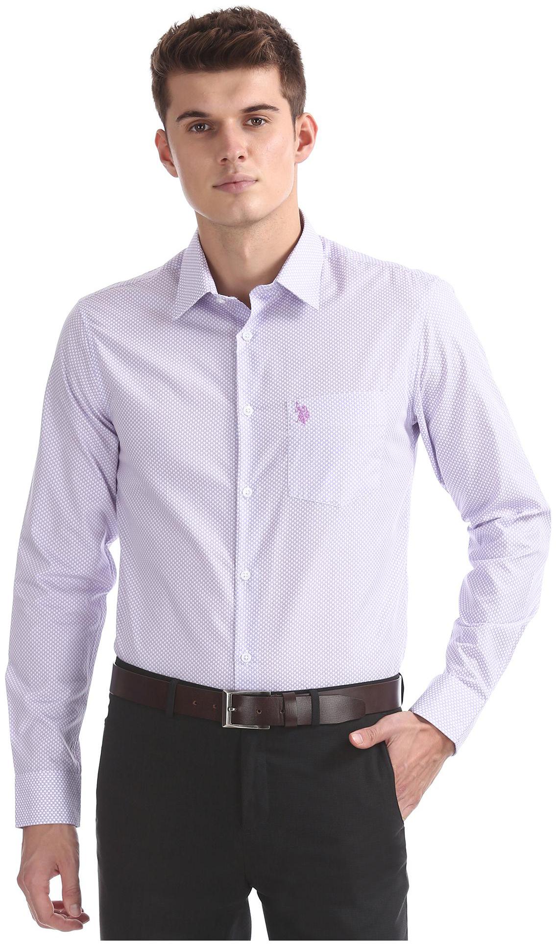 

U S Polo Assn Men Regular fit Formal Shirt - Purple
