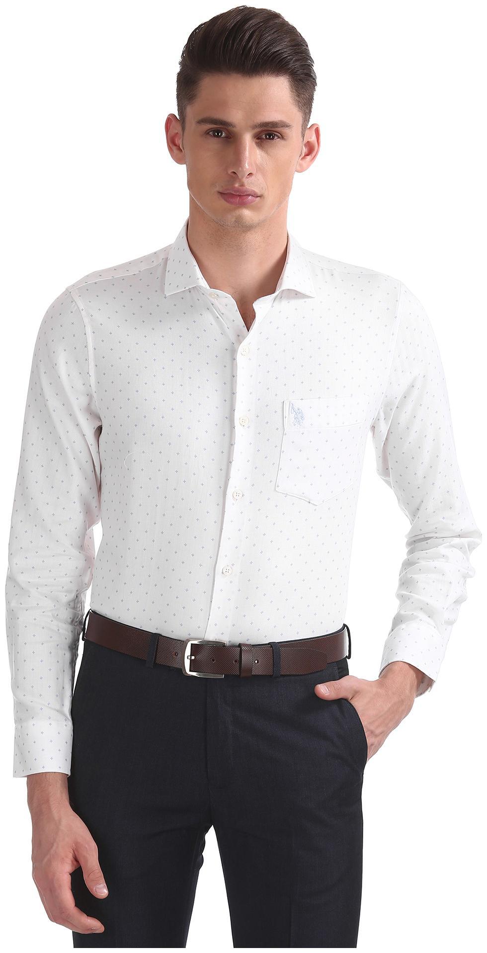 

U S Polo Assn Men Regular fit Formal Shirt - White