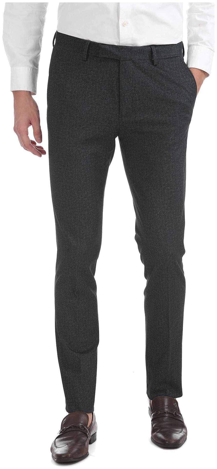 

U S Polo Assn Men Solid Skinny Fit Formal Trouser - Blue