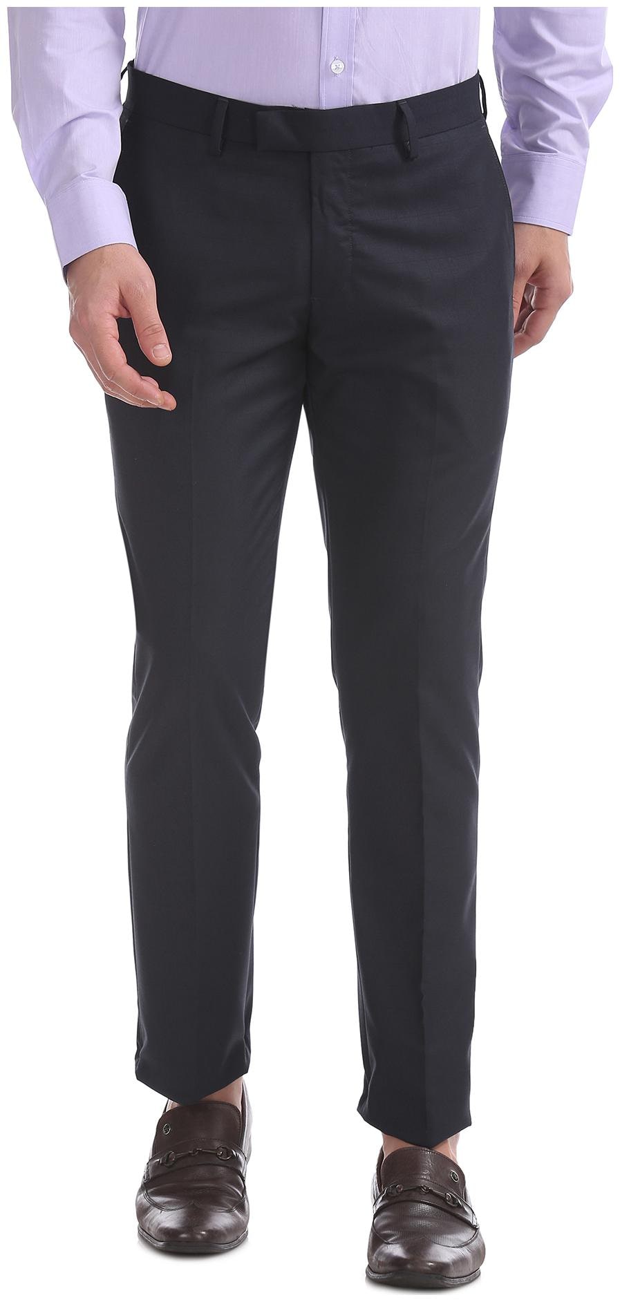 

U S Polo Assn Men Solid Slim Fit Formal Trouser - Blue