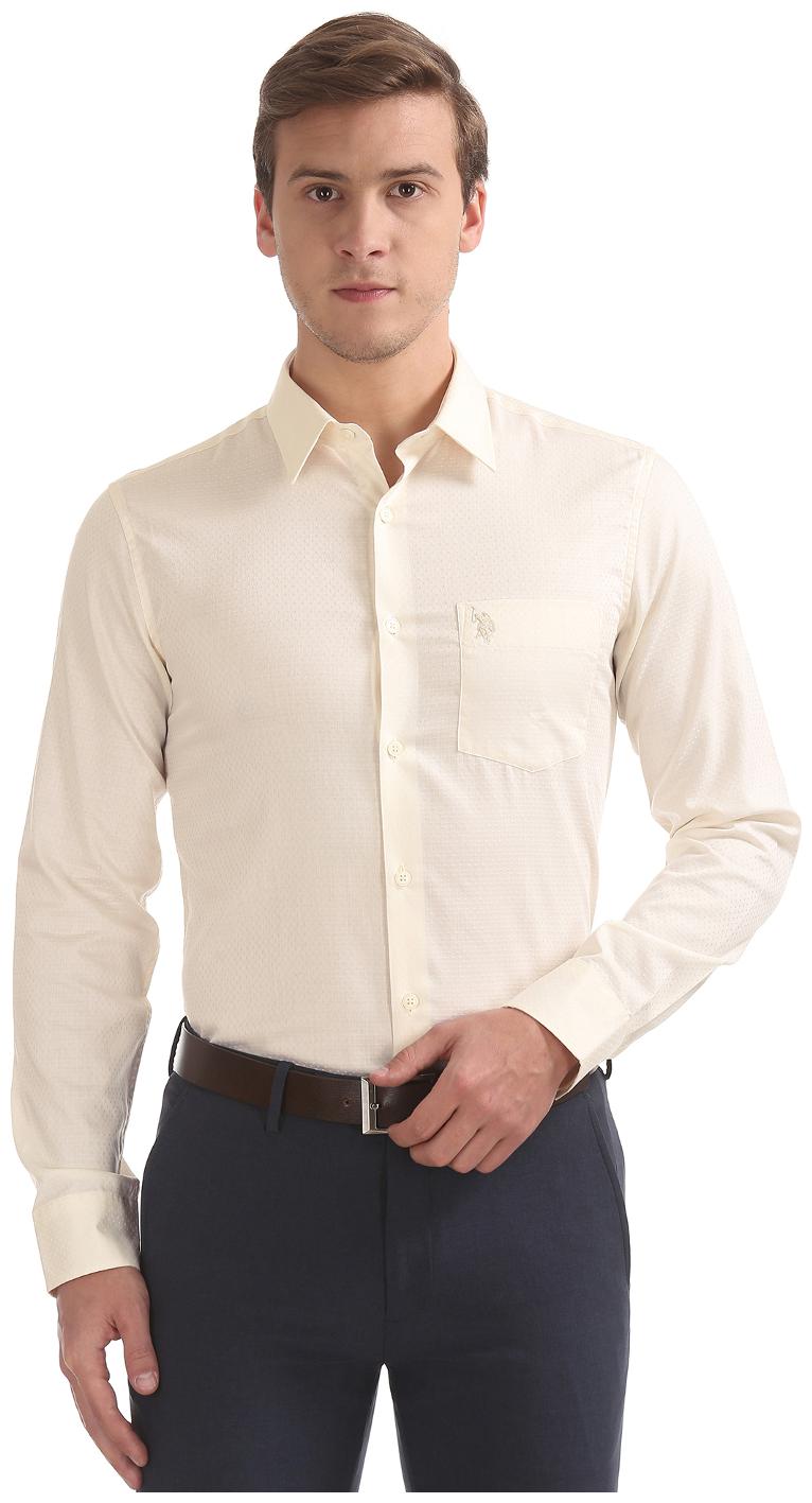 

U S Polo Assn Men Regular fit Formal Shirt - Yellow