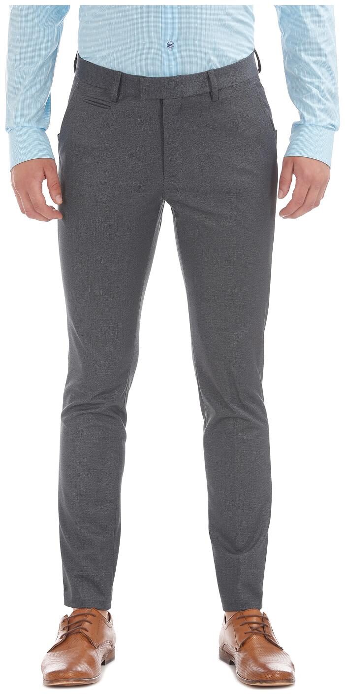 

U S Polo Assn Men Solid Skinny Fit Formal Trouser - Blue