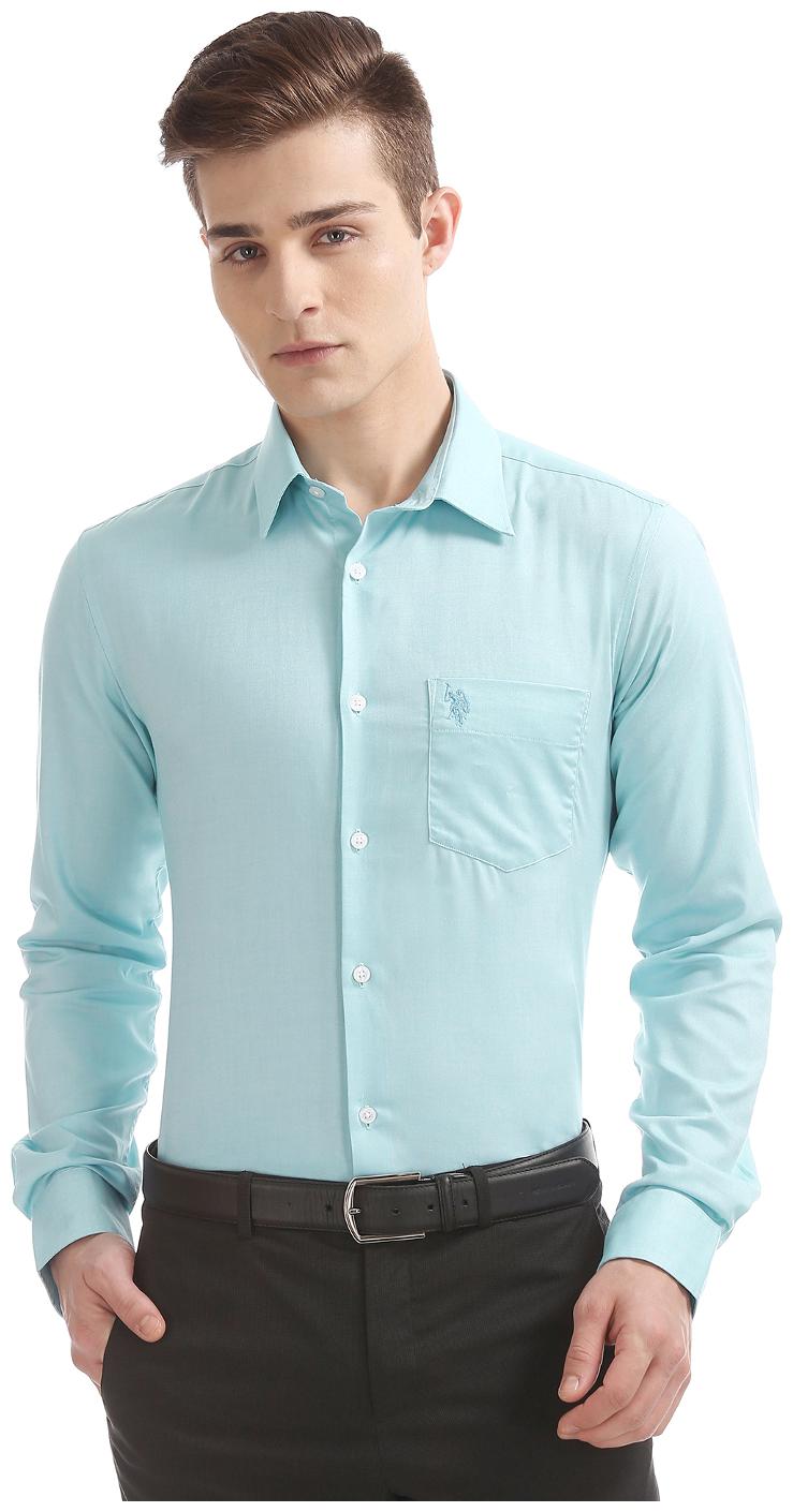 

U S Polo Assn Men Regular fit Formal Shirt - Blue