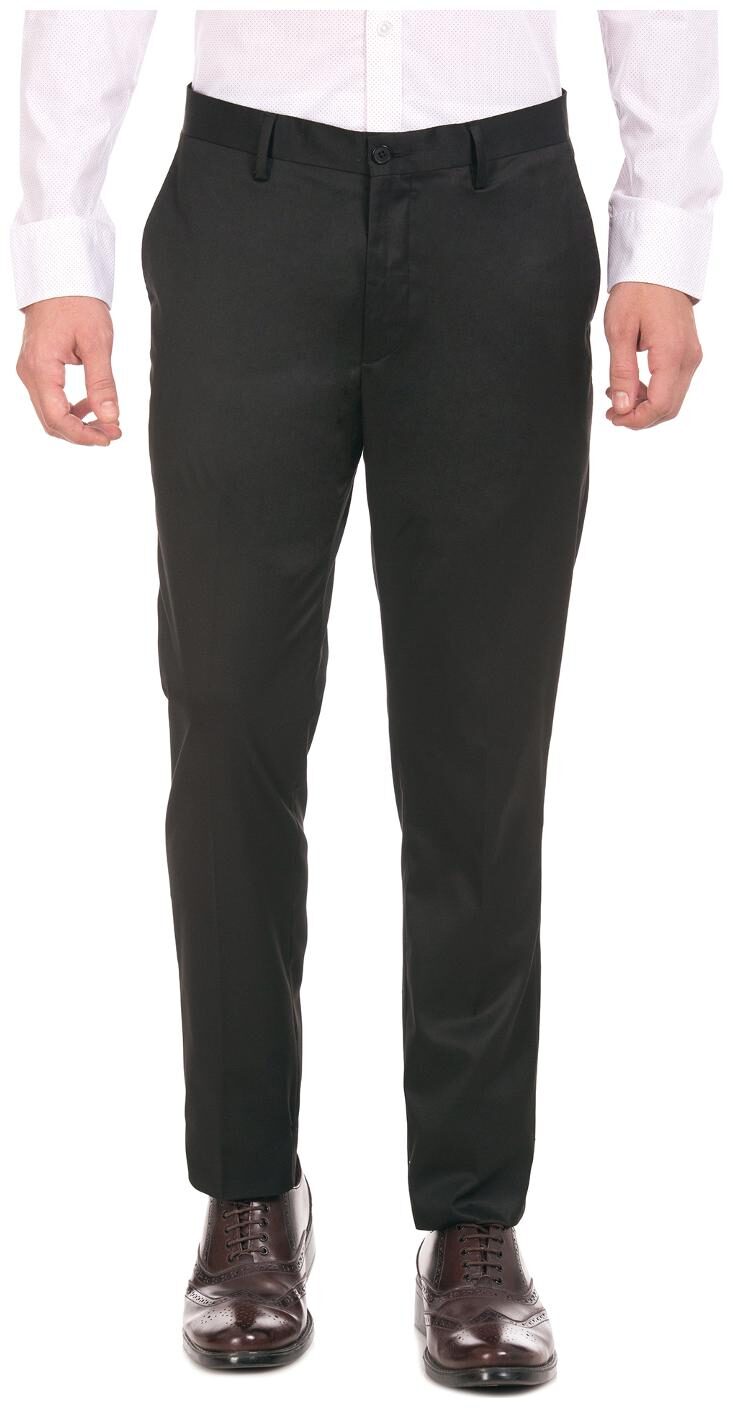 

U S Polo Assn Men Solid Skinny Fit Formal Trouser - Black