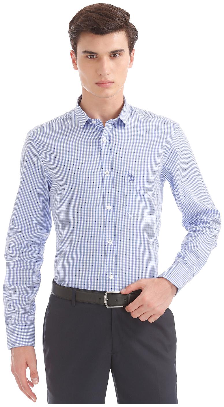 

U S Polo Assn Men Slim fit Formal Shirt - Blue