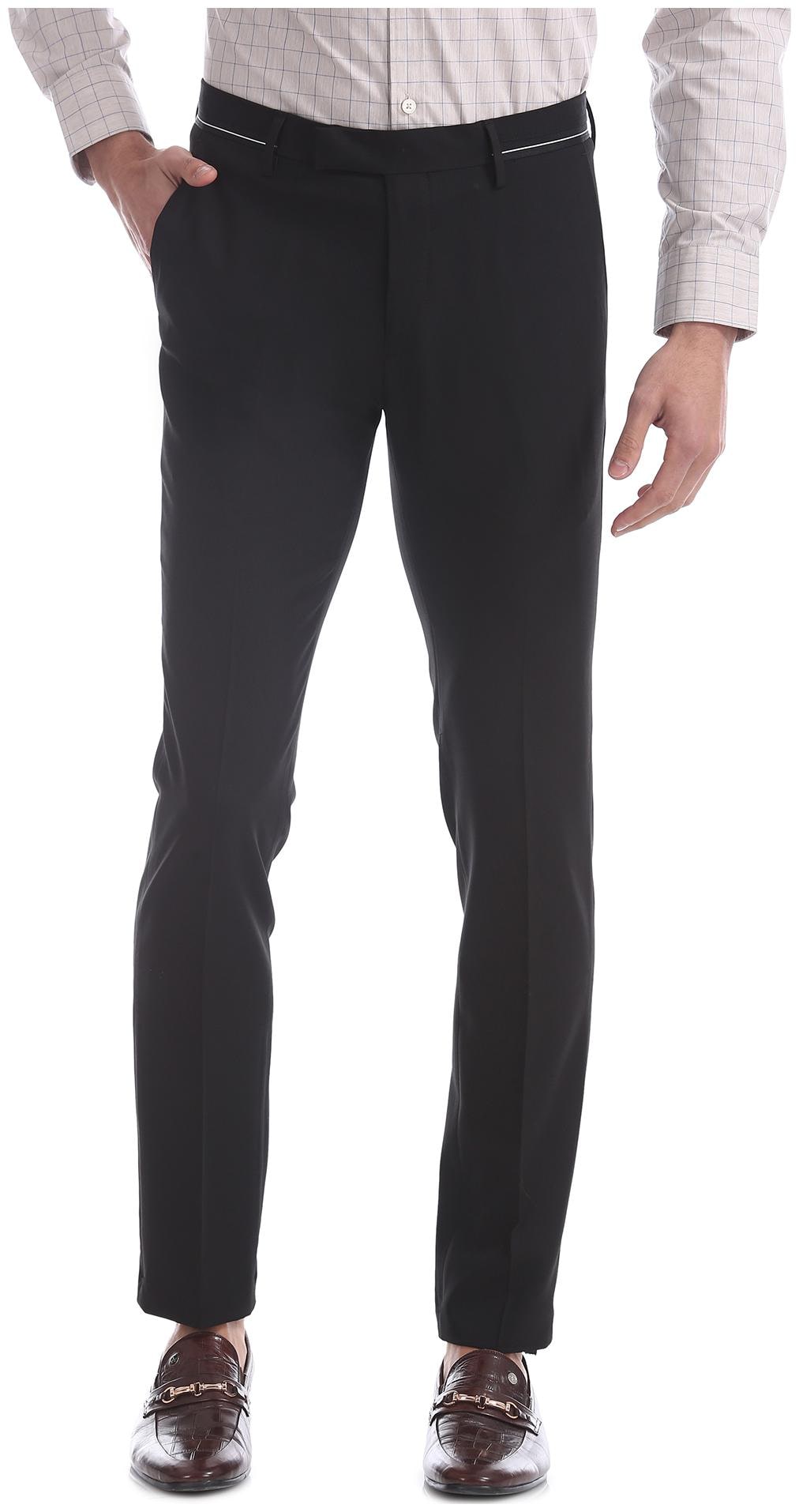

U S Polo Assn Men Solid Slim Fit Formal Trouser - Black