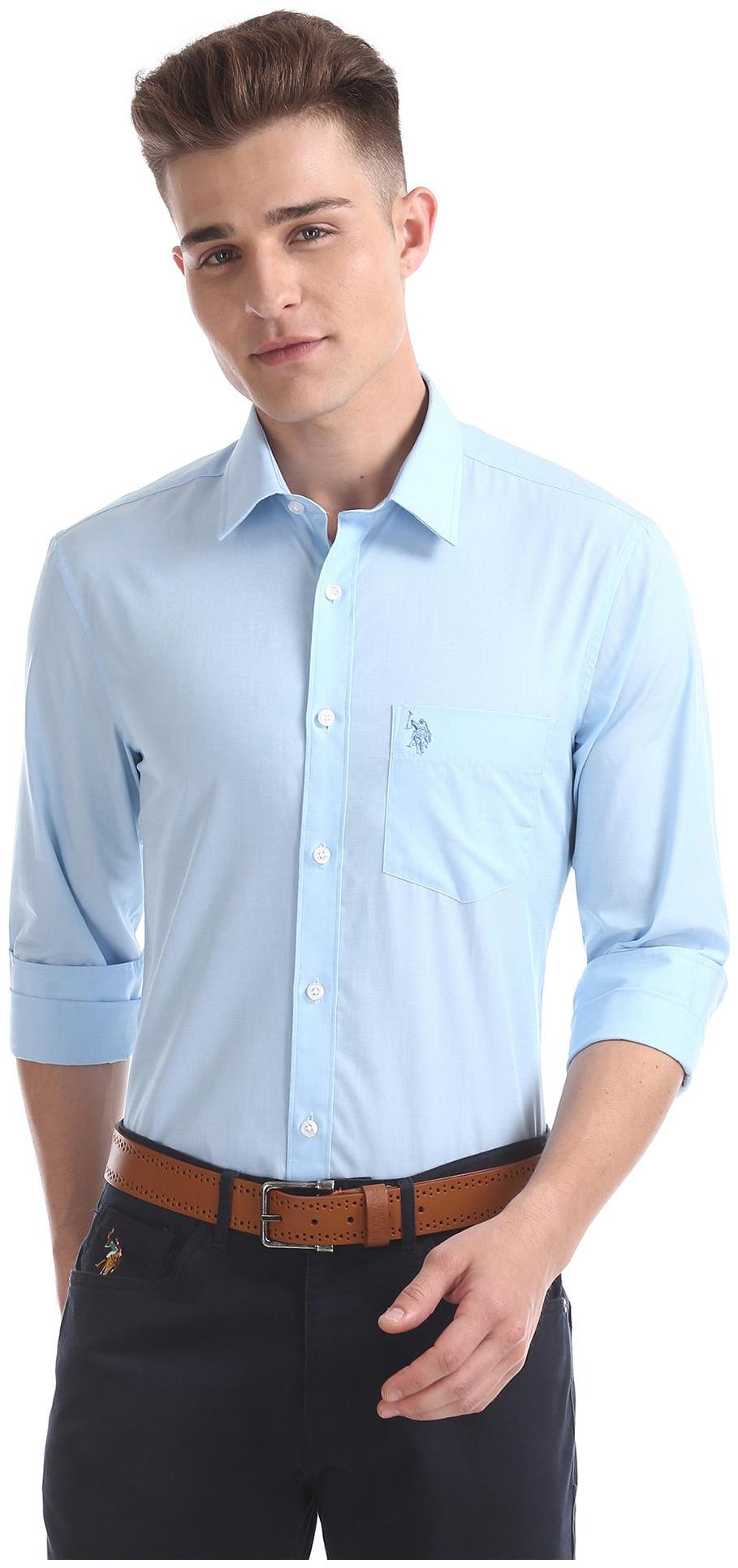 

U S Polo Assn Men Regular fit Formal Shirt - Blue