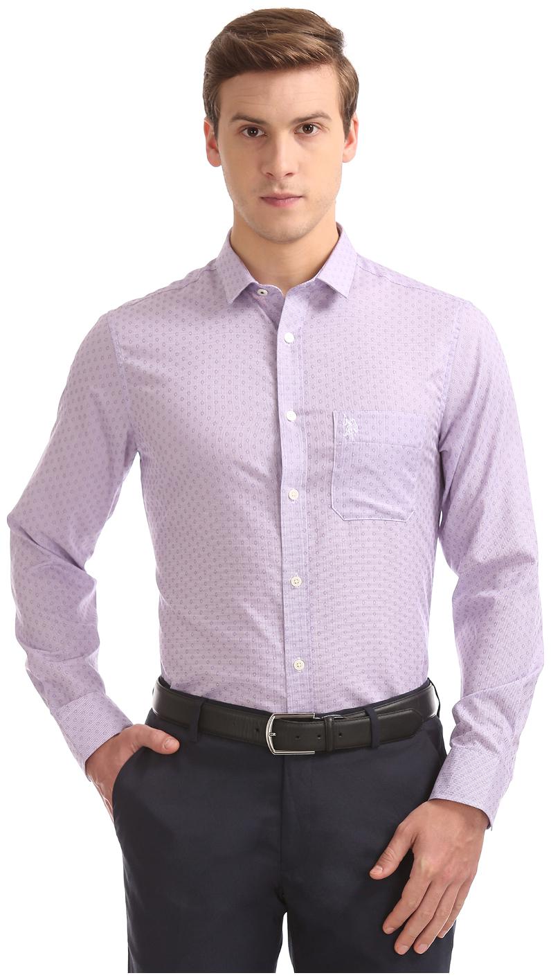 

U S Polo Assn Men Regular fit Formal Shirt - Purple