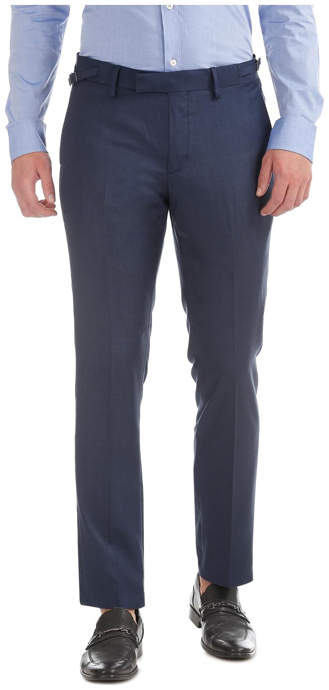 

U S Polo Assn Men Checked Slim Fit Formal Trouser - Blue
