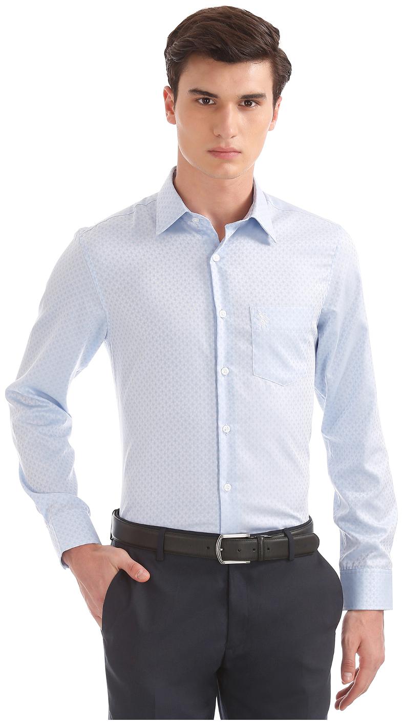 

U S Polo Assn Men Regular fit Formal Shirt - Blue