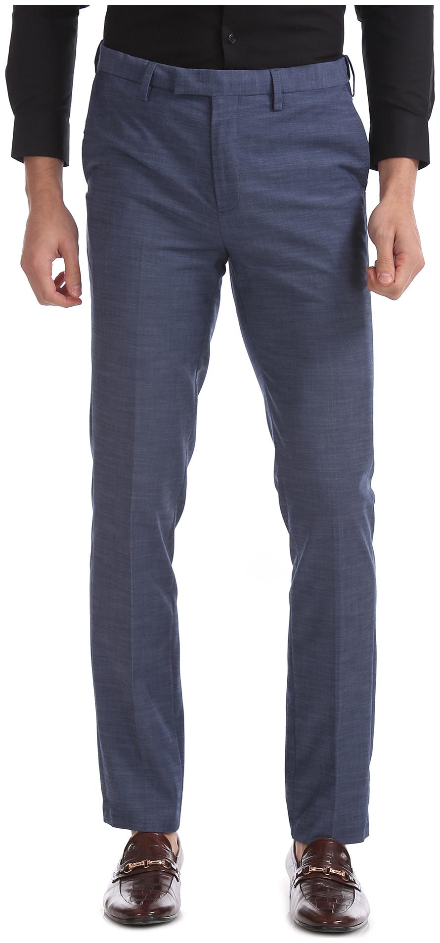 

U S Polo Assn Men Solid Slim Fit Formal Trouser - Blue