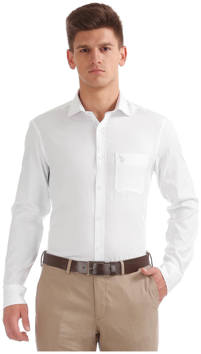 

U S Polo Assn Men Regular fit Formal Shirt - White